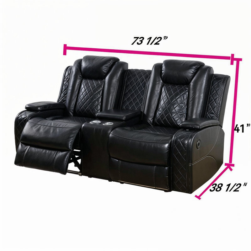 Causeuse inclinable noire en cuir