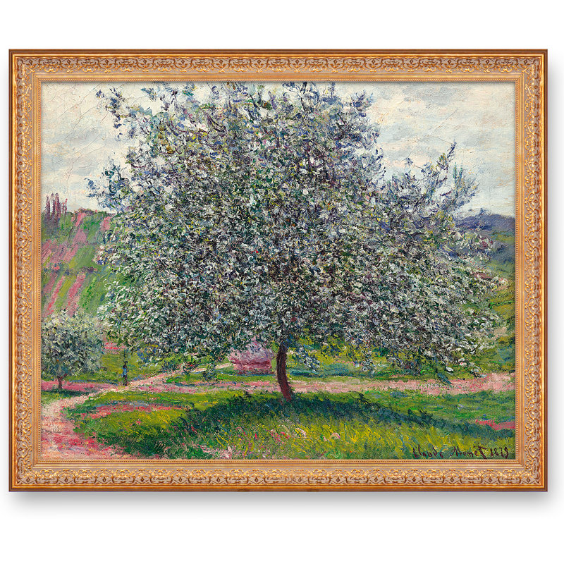 «The Apple Tree» par Claude Monet World Classic Reproductions pour HomeDecor, cadre doré à motif rétro, H 34,5 po x l 40,5 po