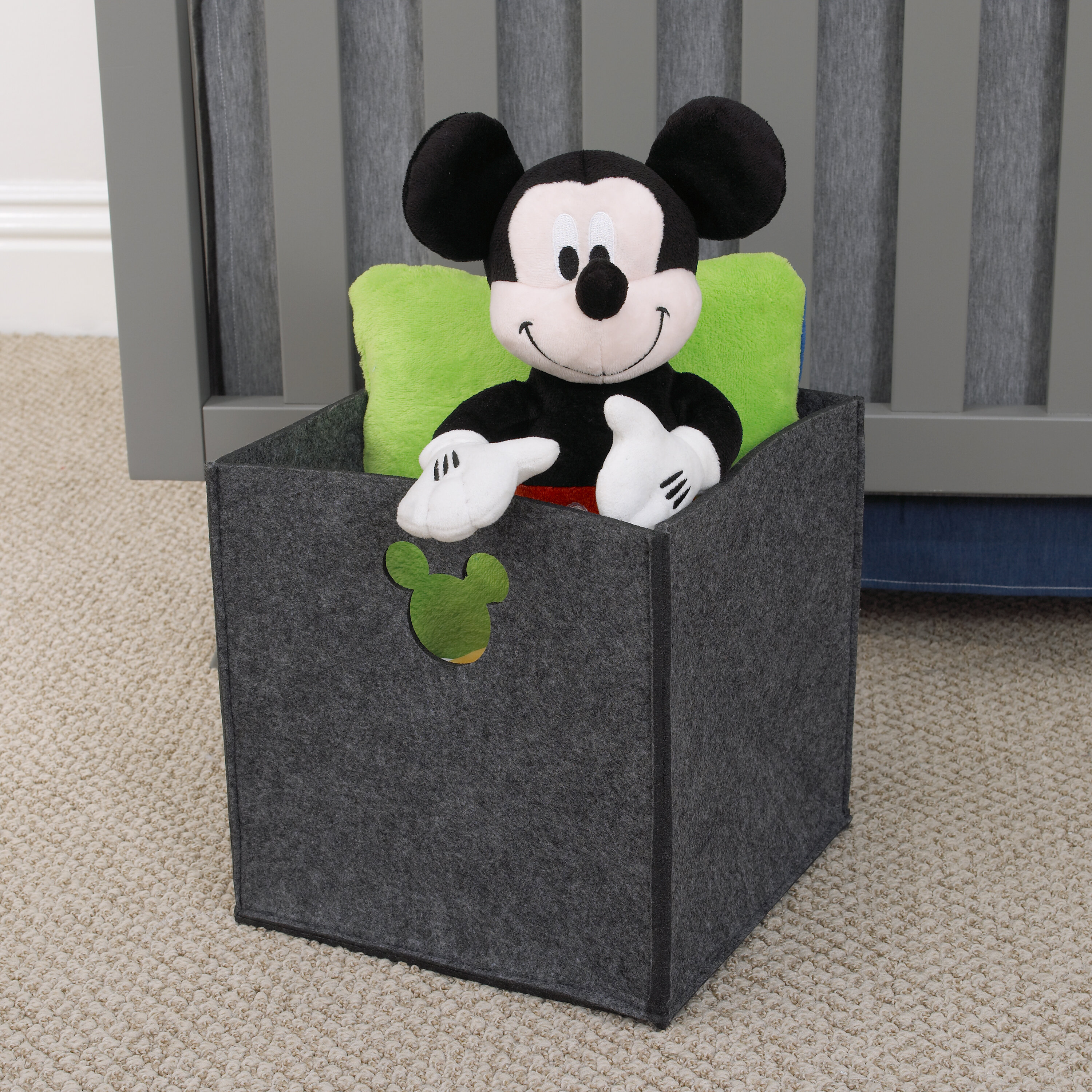 Disney Die Cut Storage Organizer Mickey Plastic Cube or Bin