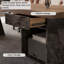 Bureau rectangulaire rétro en bois massif brun-107761090