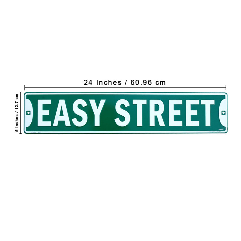 Métal Easy Street Road Plaque en fer-blanc pour chambre à coucher, art mural, homme, grotte, bar, garage, décoration intérieure