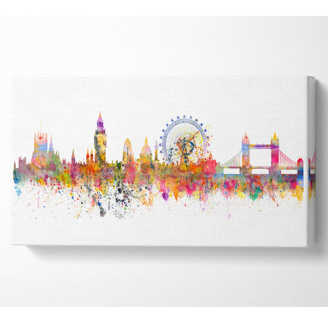 Aumya London Skyline Splatter - Leinwanddrucke auf Wrapped Canvas