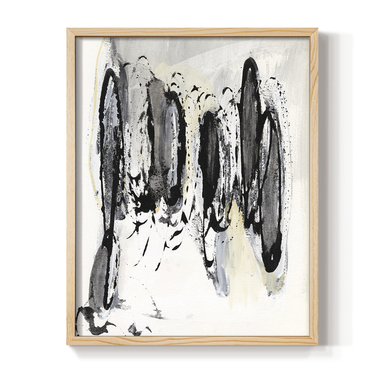 Gray Scribbles I, reproduction encadrée - bois massif, H 11 po x l 9 po