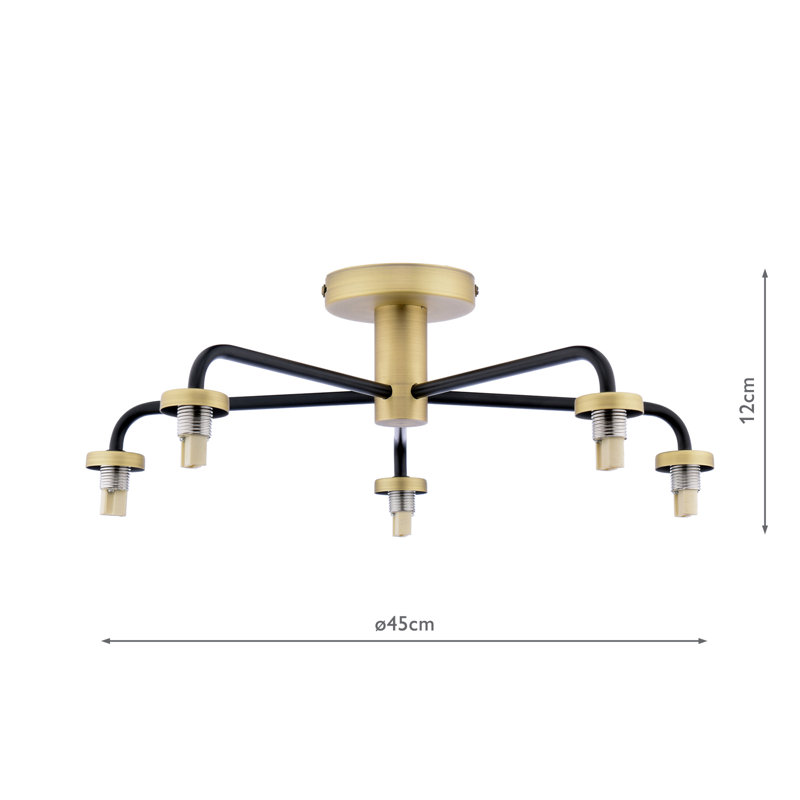 Flush Mount, 5, 15" H x 42" W x 42" D