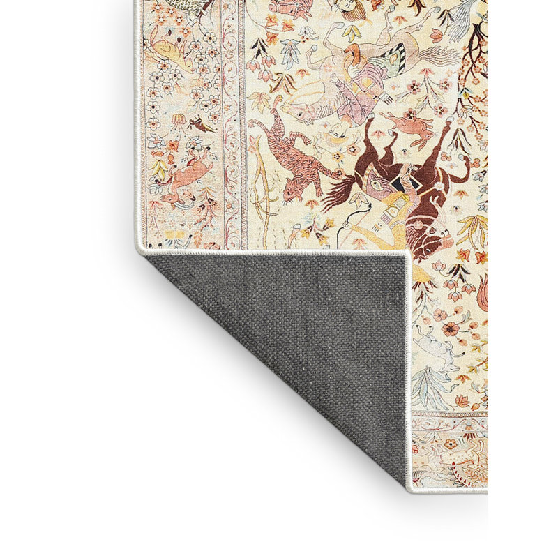 Tapis oriental en laine beige, Rectangle 8 pi x 10 pi