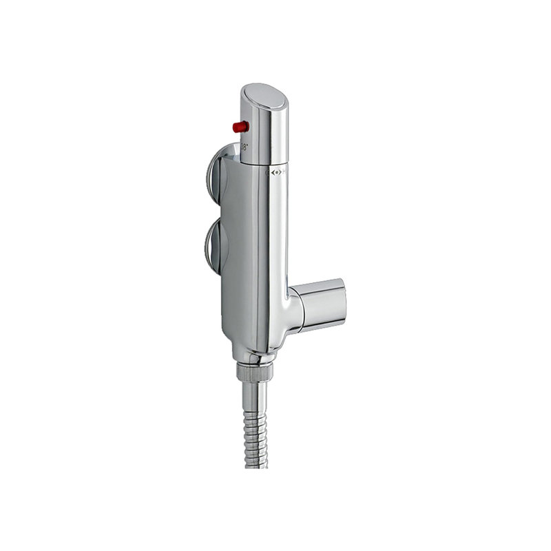 Thermostatic Shower Mixer Valve,Solid Brass,Anti-Scald,Silver