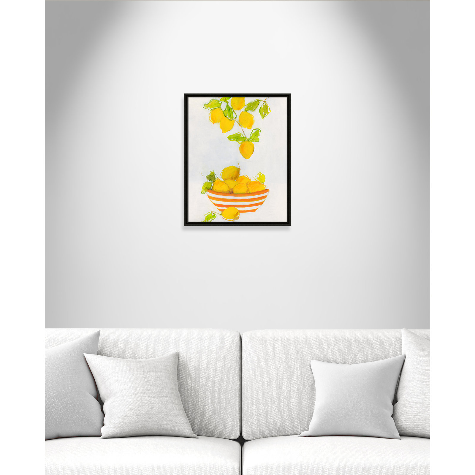 Darcy "Lemonlicious" Painting by Sally Swatland, 21.5" H x 17.5" W x 2" D, Espresso Framed Canvas