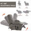 Fauteuil inclinable électrique à double moteur en chenille brun jusqu'à 350 lb, mécanisme de mouvement robuste avec massage par vibration à 8 points et chauffage lombaire, deux porte-gobelets