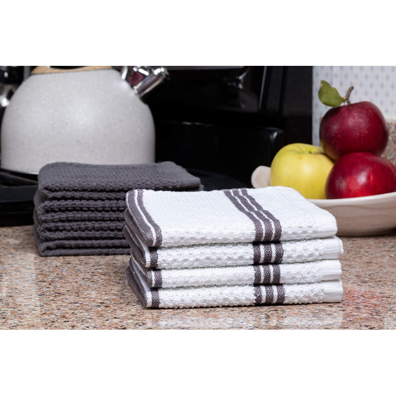 Cotton Waffle Kitchen Towel, Gray