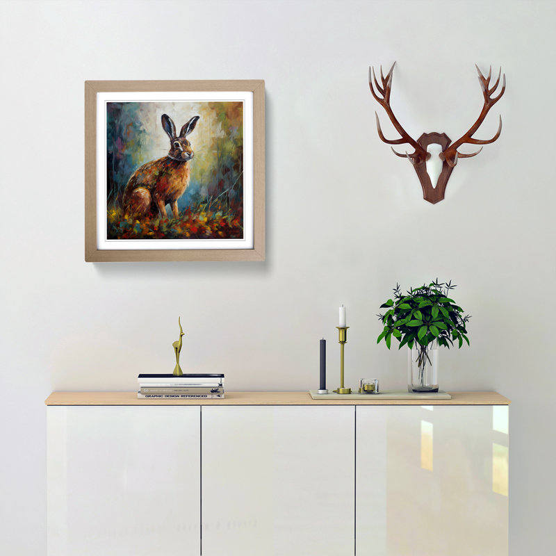 Hare Post-Impressionism No.2 - Framed Print, Oak