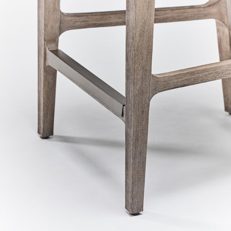 Palms Upholstered Stool, Pebble/Gray Ceruse Frame