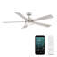 Wynd 5 - Blade Outdoor /Indoor Smart Ceiling Fan with Remote Control and LED Light Kit Included, Works With Alexa and iOS or Android App-32650297-79136629