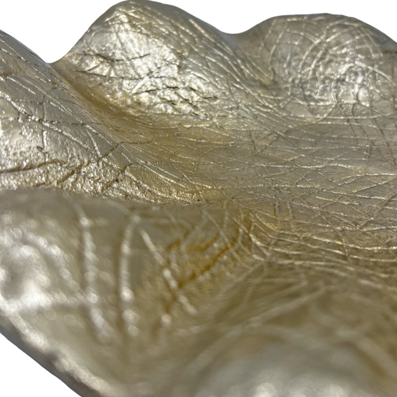 Kenesia Handmade Aluminum Decorative Gold Bowl Tray