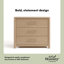 Commode 3 tiroirs Malta avec plateau à langer amovible-126596042