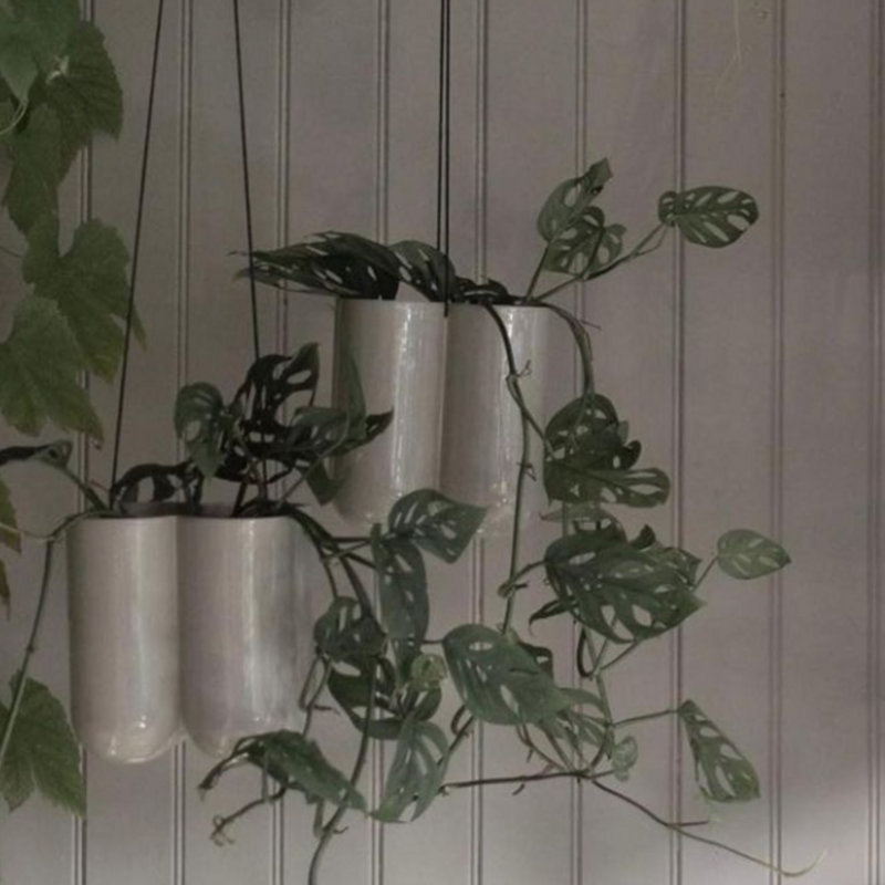 More Hanging Planter, White, 5.91" H x 5.91" W x 5.59" D