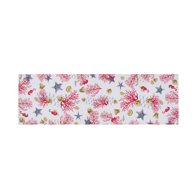 Excelsa table runner Coral cotton 45x140 cm multicolor