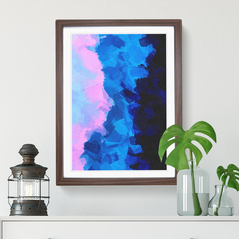 Force Of The Elements Abstract - Single Picture Frame Painting, 46cm H x 34cm W x 2cm D, Walnut