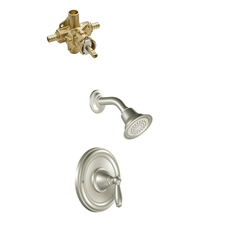 Brantford Shower Faucet with Rough-in Valve and Posi-Temp, Brushed Nickel