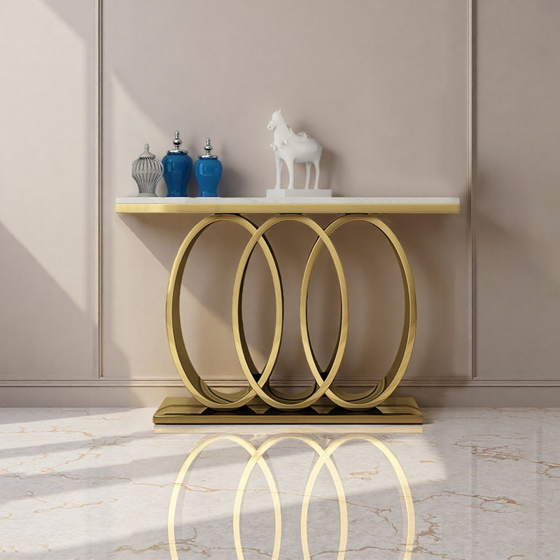 Table d'entrée moderne en imitation marbre, H 33,46 po x l 47,24 po x P 15,75 po