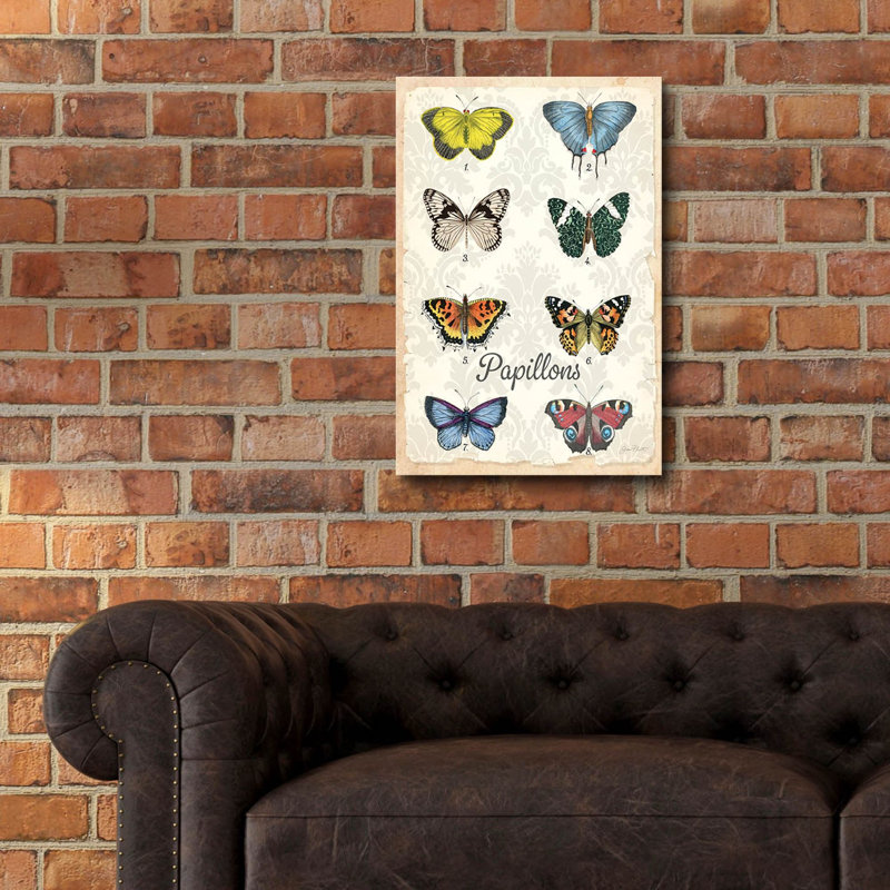 Art mural en verre épique «Beautiful Papillon Study A» par Jean Plout, 16 po x 24 po, H 24 po x l 16 po