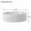 Lavabo de salle de bain rond en céramique blanche brillante de 40 cm (16 pouces) à poser, avec surface lisse émaillée.