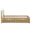 Élégant lit simple avec 2 tiroirs inclus pour une chambre à coucher luxueuse, blanc ultrabrillant et fonction chêne moderne - et-1229756097