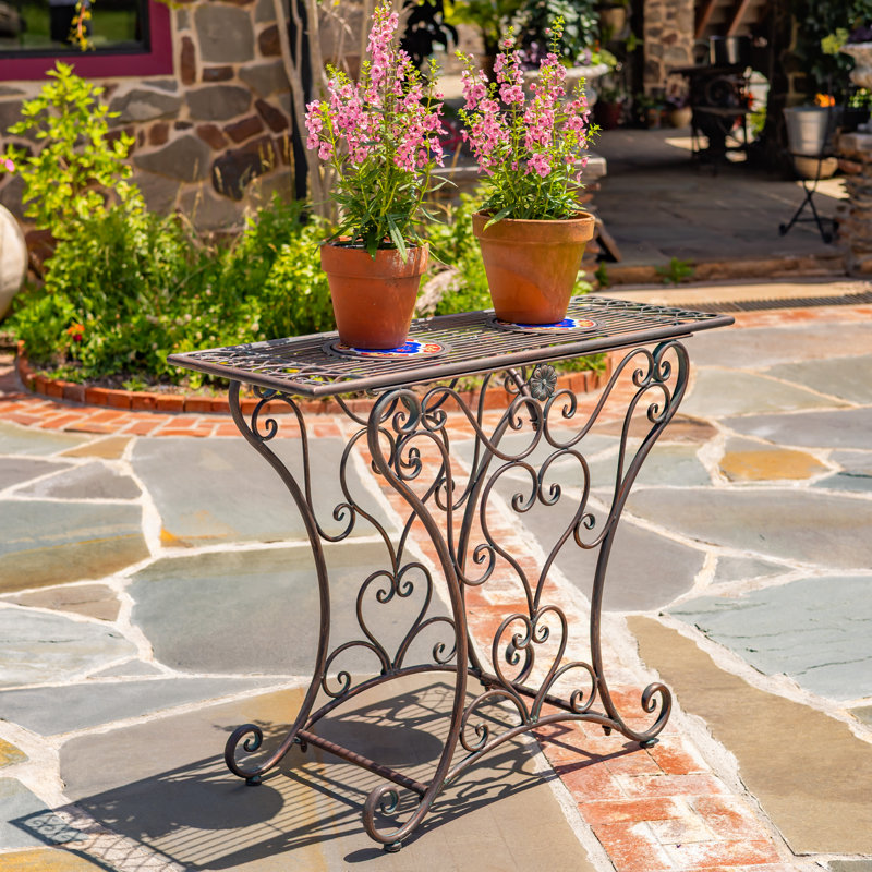43in. Rectangular Mosaic Iron Table, Brown