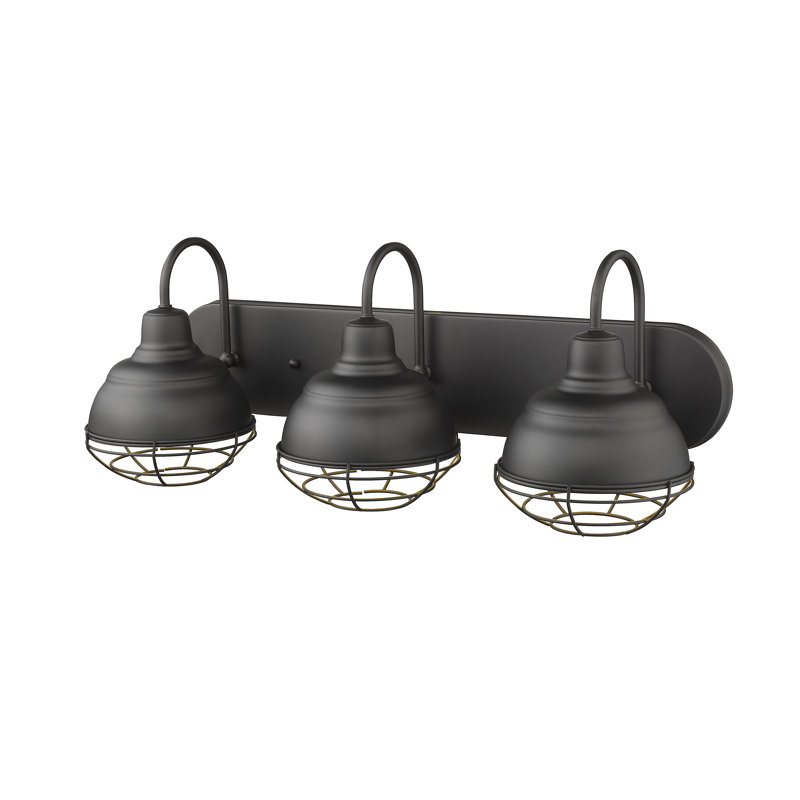Éclairage pour salle de bain 3 lumières Bruges, Noir mat, Noir mat
