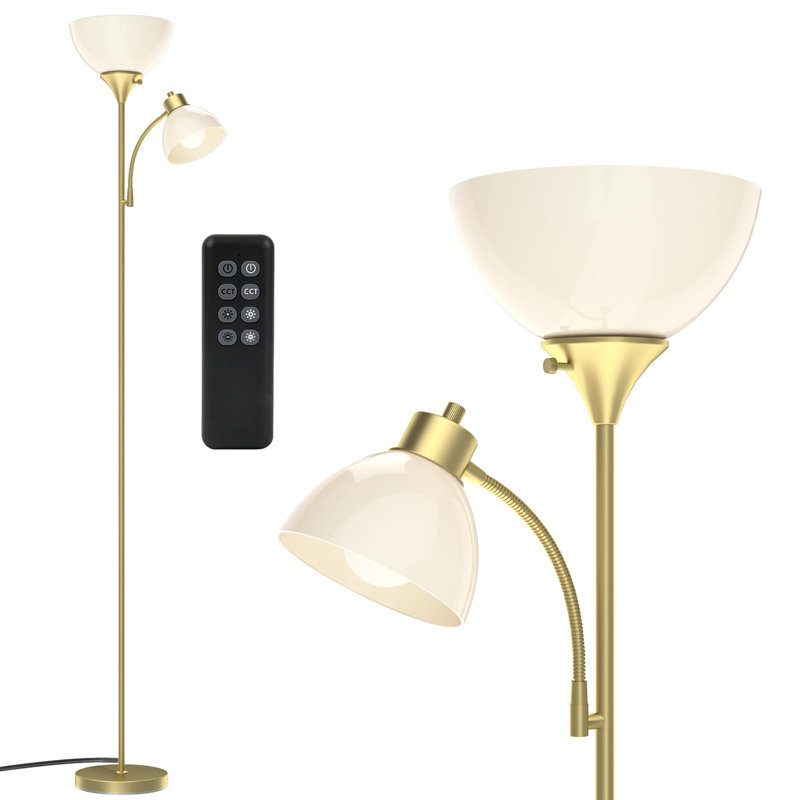 Lampe sur pied 70 po pour salon, Noir, noir, noir, noir