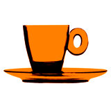 Polycarbonate Espresso Cup with Saucer - 6 Pieces - Clear