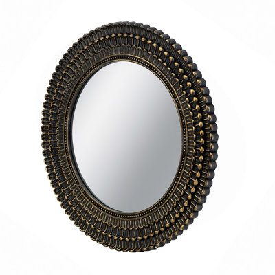Miroir d'appoint en bois avec texture tissée