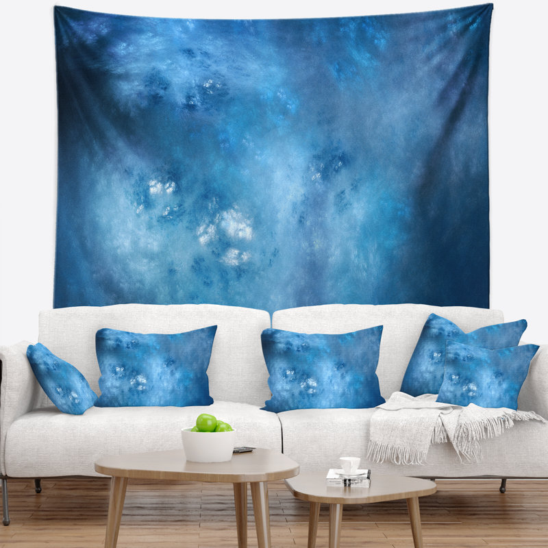 Tapisserie abstrait flou clair avec étoiles, H 78 po x l 92 po