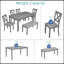 Ensemble de salle à manger de cuisine 6 pièces, table de salle à manger rectangulaire en bois avec 4 chaises rembourrées et un banc, ensemble de table de salle à manger pour 6 personnes, salon, bar et cuisine-843344406