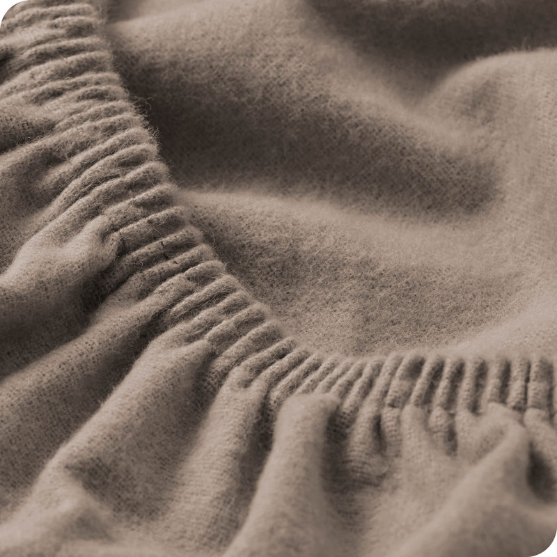 Queen Sand Cotton Flannel Deep Pocket Fitted Sheet