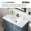 KRAUS Elavo. Lavabo de salle de bain ovale encastré en céramique en porcelaine blanche avec trop-plein, KCU-272