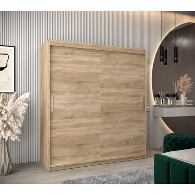Maniah 2 Door Solid + Manufactured Wood Wardrobe