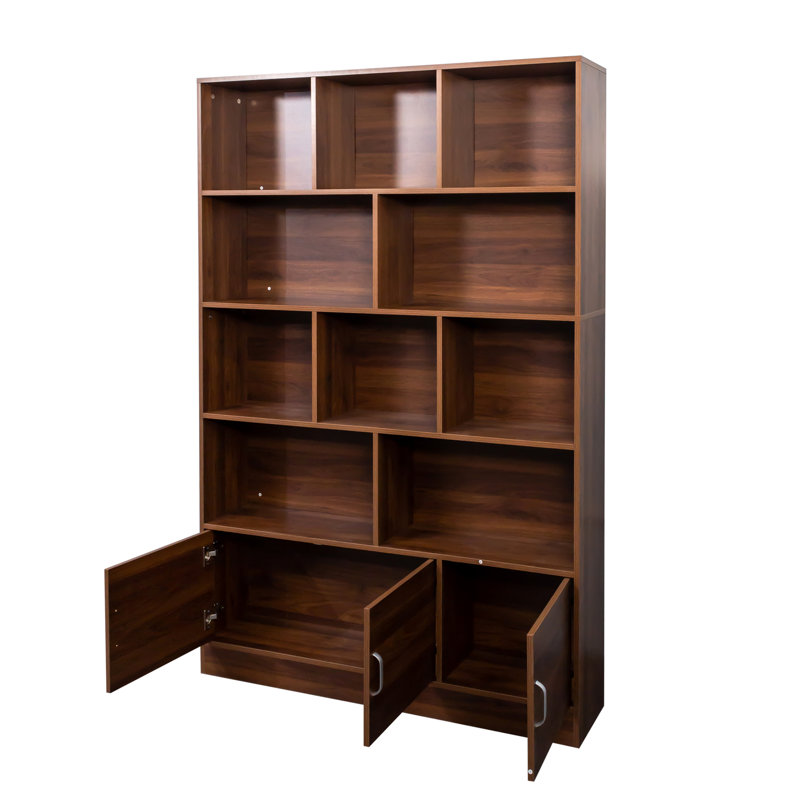 Bibliothèque de 72,21 po de hauteur avec 4 portes 10 et 3, organisateur de rangement cubique pour le salon, le bureau, un grand espace disponible et une grande chambre moderne, espace généreux