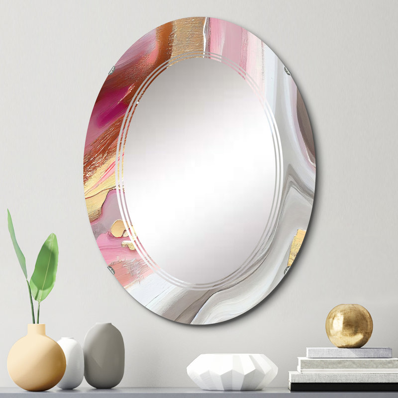 Miroir mural abstrait en marbre Pranith, 30 po x 20 po