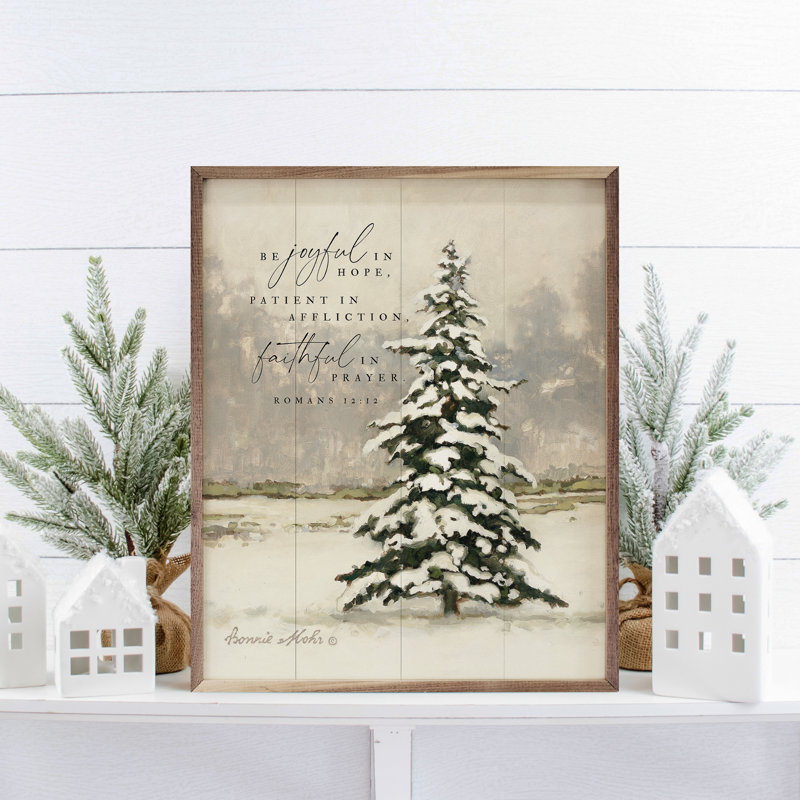 Be Joyful In Hope Winter Tree By Bonnie Mohr, 40" H x 32" W