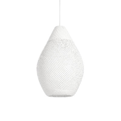Bali Teardrop 20" White Rattan Pendant