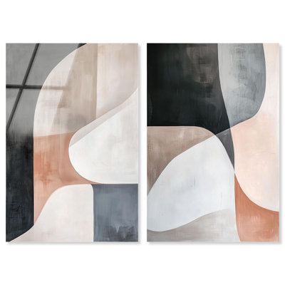 Curved Contours Collection Acrylic Print Brown Wall Art Set by Art Remedy, Ready to Hang, 16 x 24