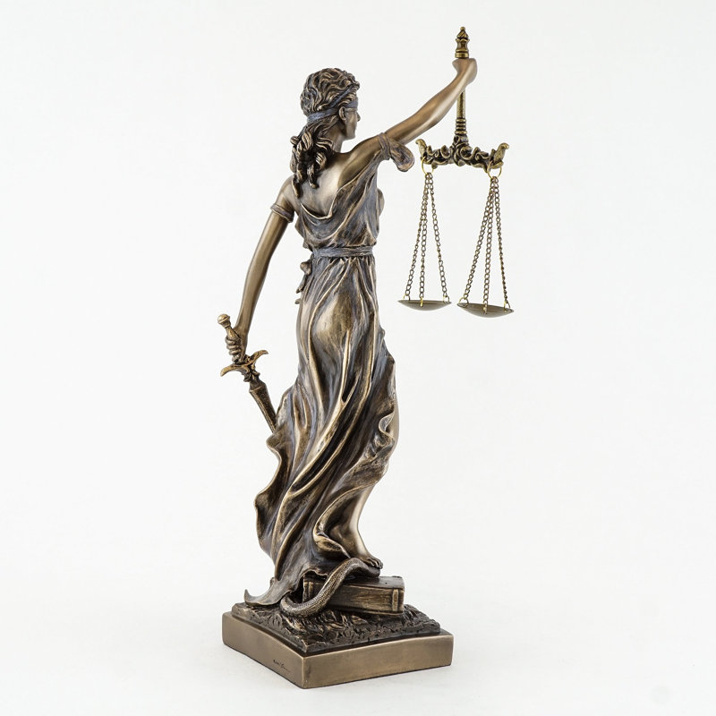 Sculpture statue bronze 12,5 pouces Lady Justice