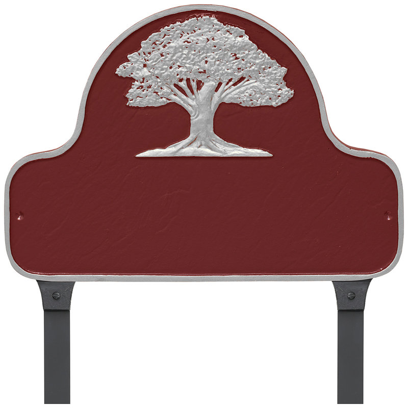 Plaque d'adresse sur 1 ligne, Rouge brique / argent, Oui