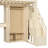 Full Size Loft Bed with Storage Staircase,Built-In Dressing Table with Mirror and Drawer, Wardrobe & Cabinets, USB Charging Ports and Lights, Beige-1088749686