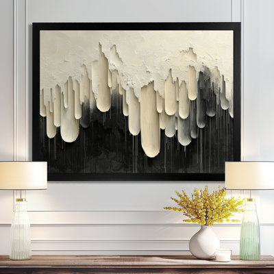 Didcot, noir, blanc, non lié, Horizons, goutte à goutte, peinture IV