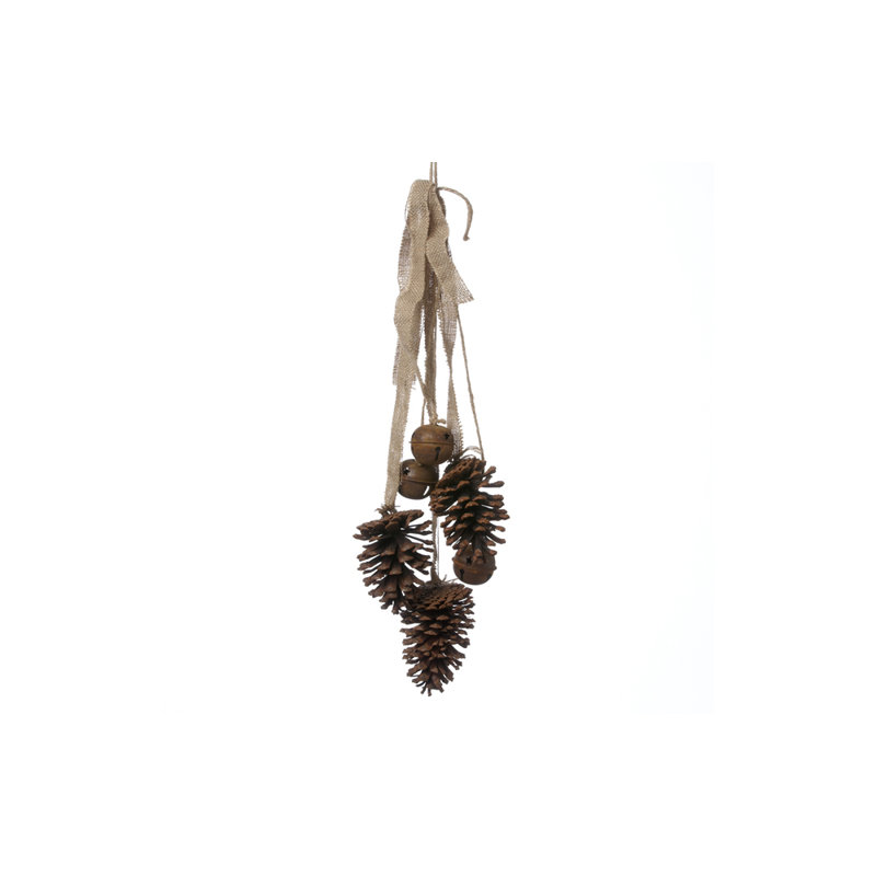 Figurine suspendue pinecone et cloche