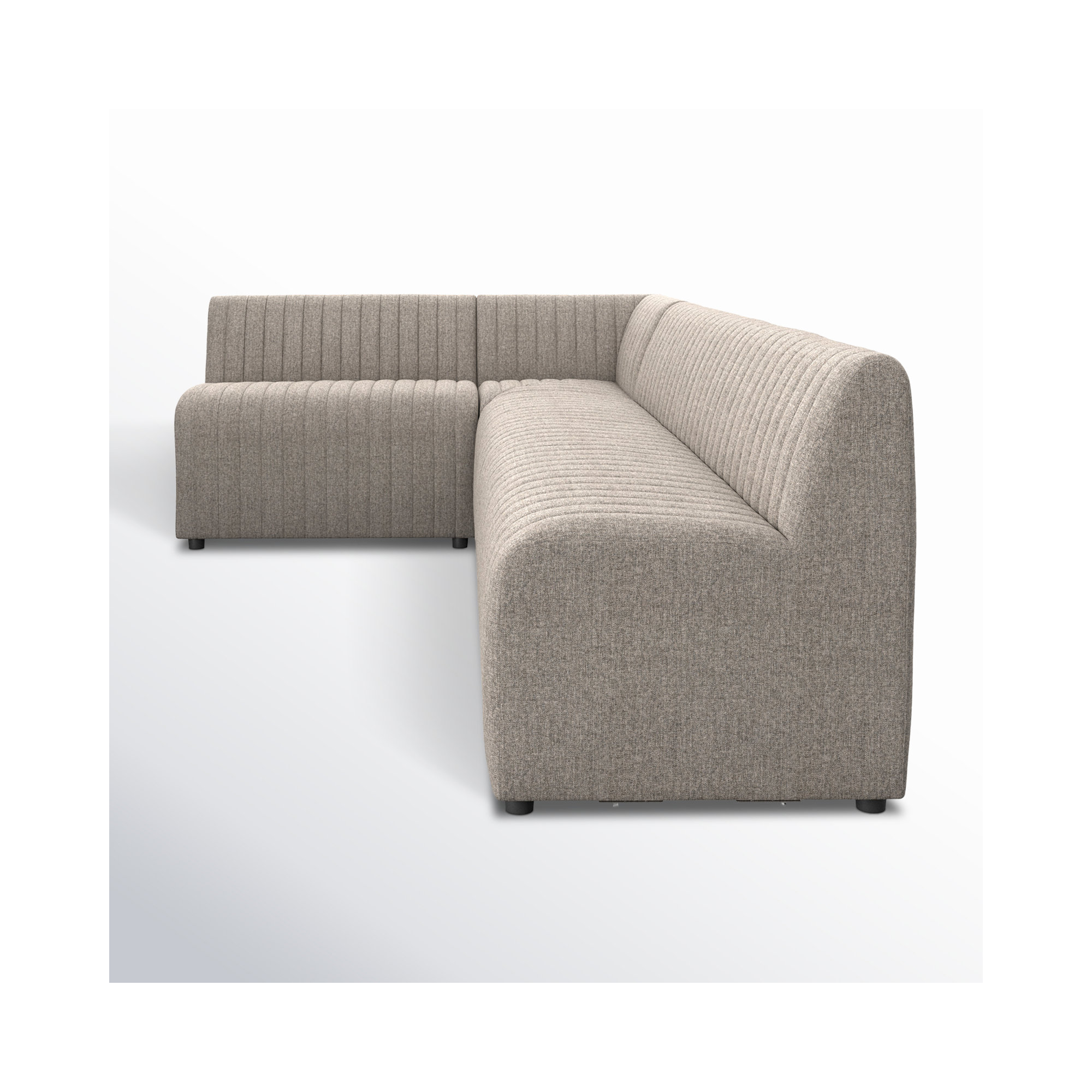 Brandt Modular Upholstered L-Sectional, 31.5" H x 100" W x 66.5" D, Gray Polyester