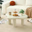 Table basse pour le salon, table d'appoint unique avec 3 pieds, petite table à thé pour le balcon, patio, chambre à coucher, blanc crème