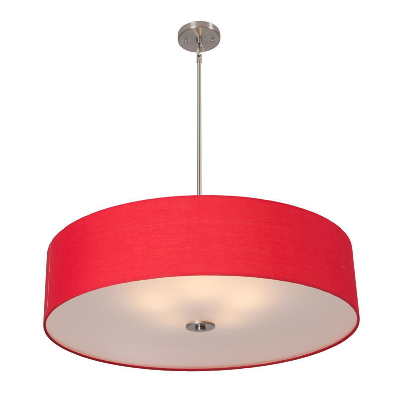 Lustree tambour 5 lumières Shanlee, Rouge piment