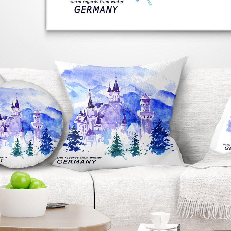 Coussin paysage urbain Allemagne, 16 po x 1 po, Carré